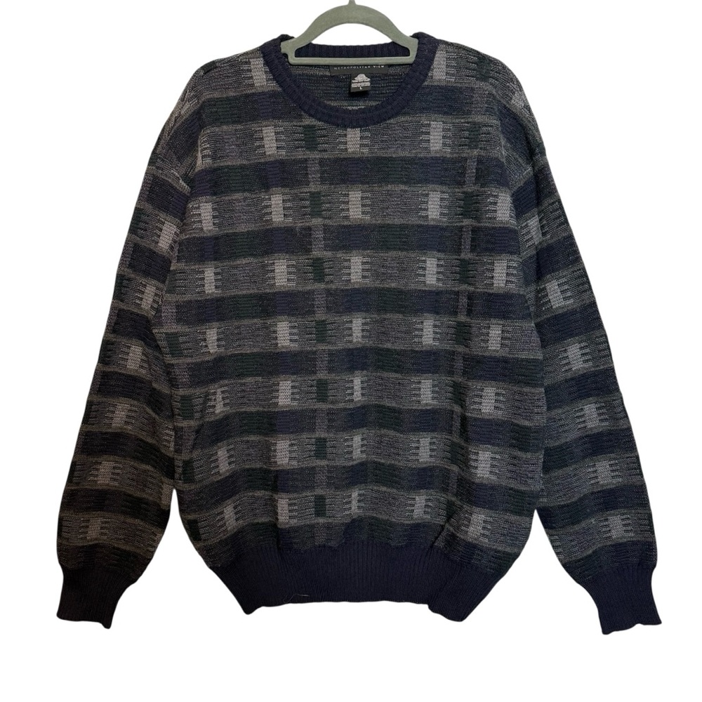 Metropolitan View Pure New Wool Sweater Large Dark Academia Grandpacore Heritage